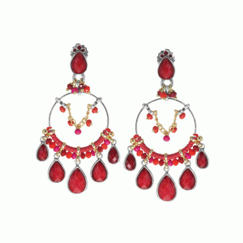 Серьги из агата, коралла, кокоса, дерева Сибукао и Swarovski ZELINE 12-62931