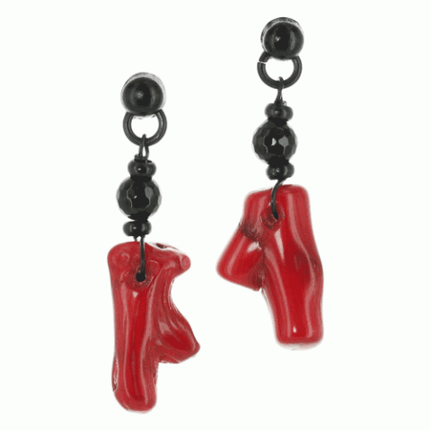 Серьги из агата и коралла ROSSO 12--12310