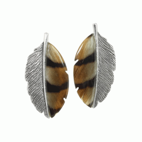 Серьги из морской раковины и пера FEATHER 12--13295