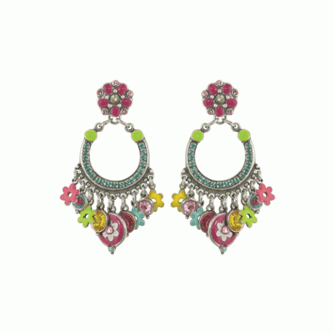 Серьги из нефрита, кристаллов Сваровски и золотой ракушки TUTTI FIORI 12--1705M