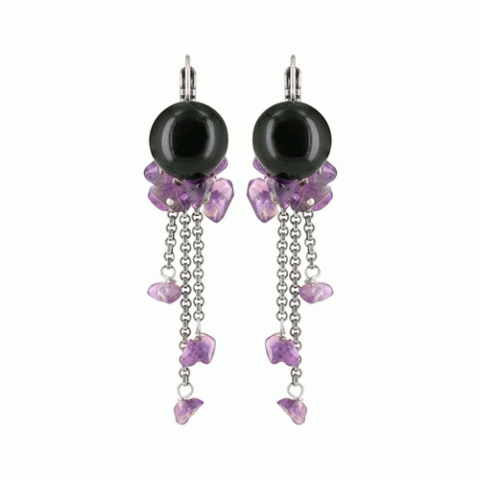 Серьги из аметиста MONTE CRISTAUX grape and chains ER