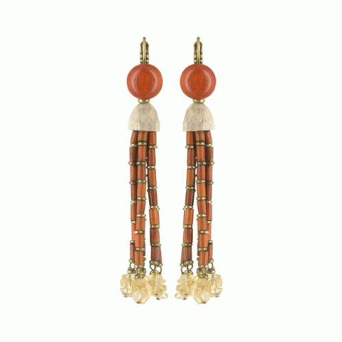 Серьги из агата и цитрина TAMARINE tassel french hooks 