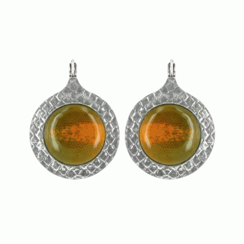 Серьги из змеиной кожи Manasa orange