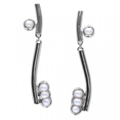 Серьги PURE BOURGEOISE 4 pearl long ER 12--26778P