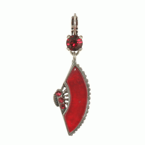 Серьги из коралла, перламутра и кварца SENORITA french hooks w/ fan