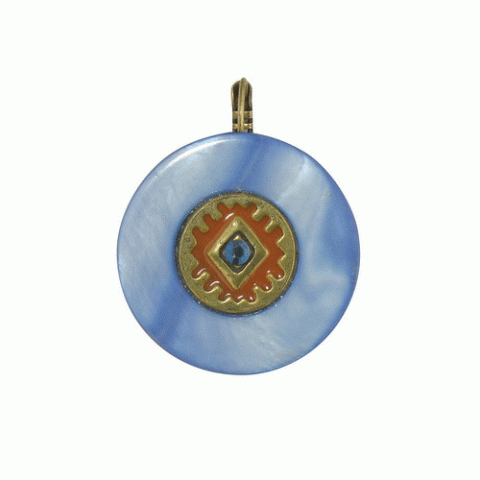 Серьги из содалита и красного авантюрина BELIZE blue MOP round FH 