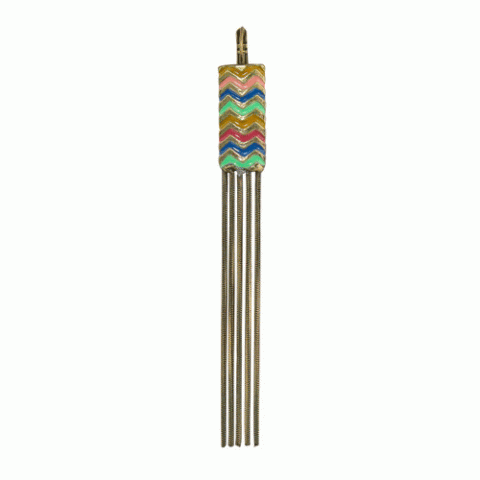Серьги из агата, перламутра и родонита VIBRATION french hook w/ 5 long chains