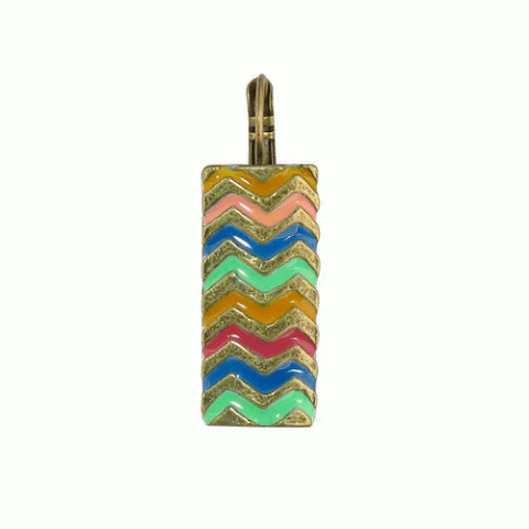 Серьги из агата, перламутра и родонита VIBRATION rectangular FH