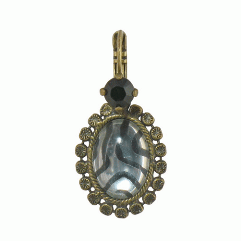 Серьги из аметиста, цитрина и нефрита SAUVAGE zebra oval french hooks