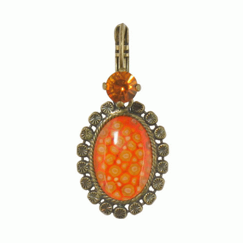 Серьги из аметиста, цитрина и нефрита SAUVAGE orange oval french hooks