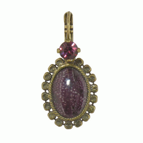 Серьги из аметиста, цитрина и нефрита SAUVAGE violet oval french hooks