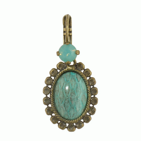 Серьги из аметиста, цитрина и нефрита SAUVAGE blue oval french hooks