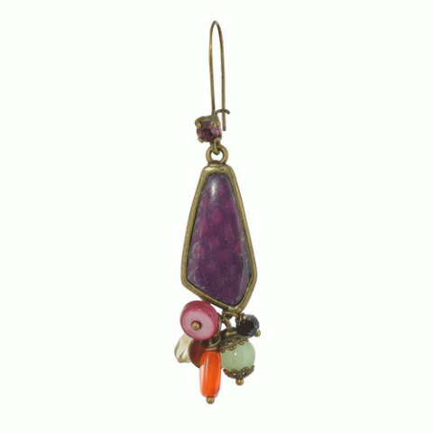 Серьги из аметиста, цитрина и нефрита SAUVAGE violet & dangles hook ER