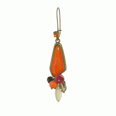 Серьги из аметиста, цитрина и нефрита SAUVAGE orange & dangles hook ER
