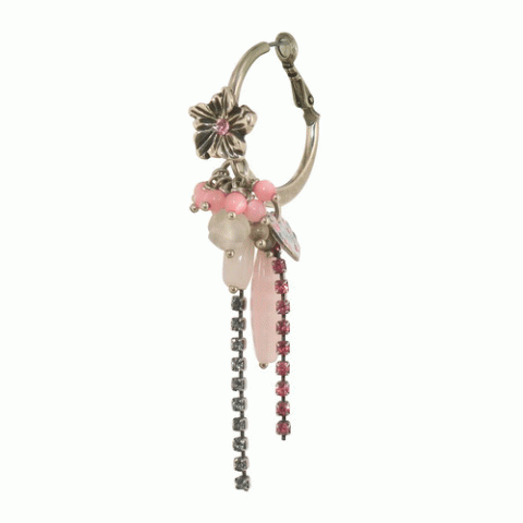 Серьги из розового перламутра и кварца SAKURA little creoles