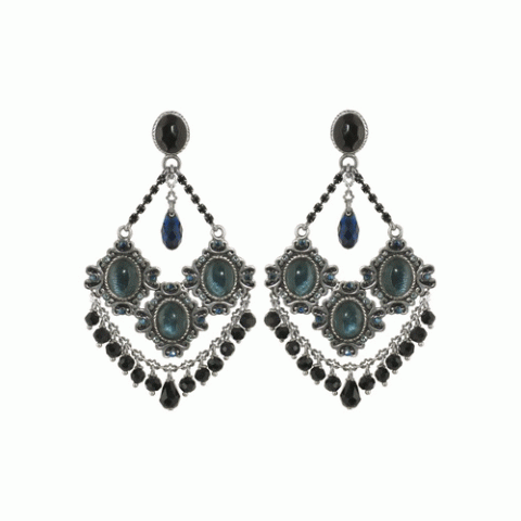 Серьги MARQUISE 3 oval / multibeads post ER 