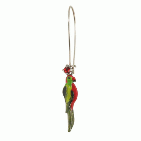 Серьги из лазурита и малахита ARA green parrot XL hooks