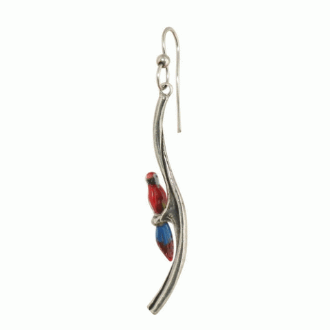 Серьги из лазурита и малахита ARA hook ER parrot on branch