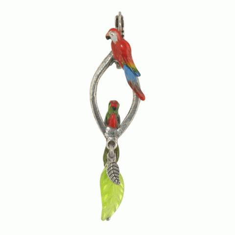 Серьги из лазурита и малахита ARA 2 parrots french hooks