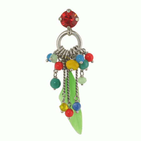 Серьги из лазурита и малахита ARA post ER w/ ring & dangles