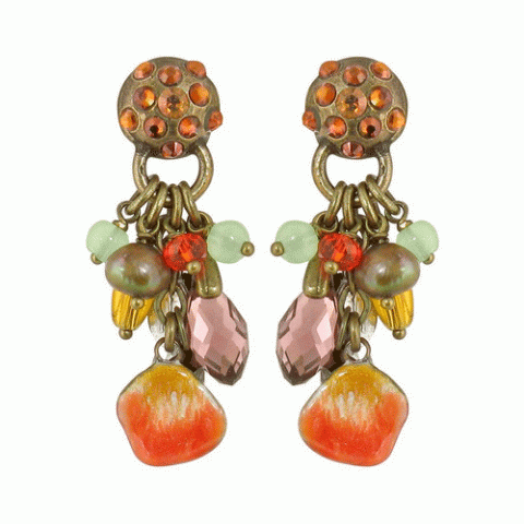 Серьги из розового перламутра и авантюрина CAPUCINE multi Swaro top + dangles