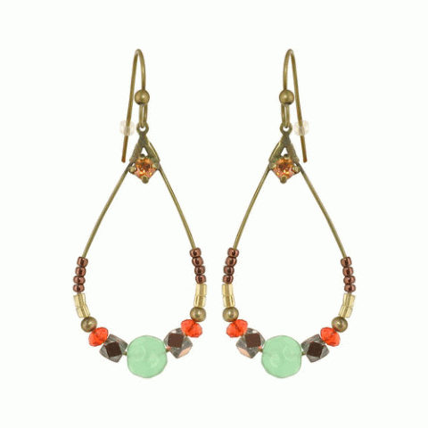 Серьги из розового перламутра и авантюрина CAPUCINE simple hooks w/ drop