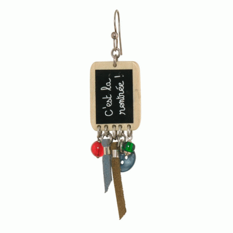 Серьги из розового перламутра и нефрита P'TIT NICOLAS simple hook w/ black board