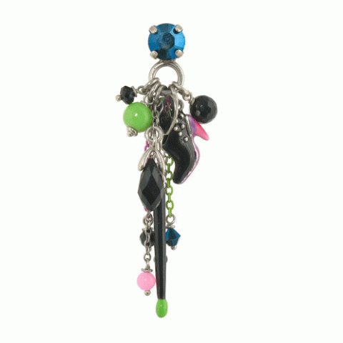 Серьги из оникса и астрофилита GLAM ROCK Swaro top post ER multidangles