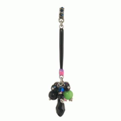 Серьги из оникса и астрофилита GLAM ROCK post ER stick / grape