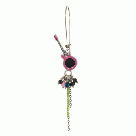 Серьги из оникса и астрофилита GLAM ROCK XL hooks w/ guitar & chains