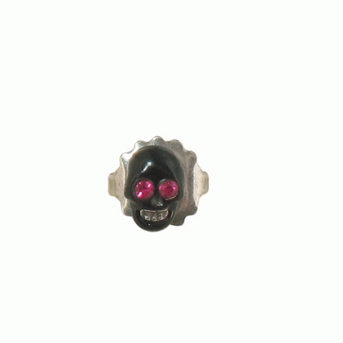 Серьги из оникса и астрофилита GLAM ROCK pink "skull" post ER