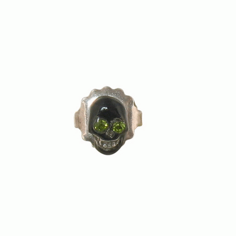 Серьги из оникса и астрофилита GLAM ROCK green "skull" post ER