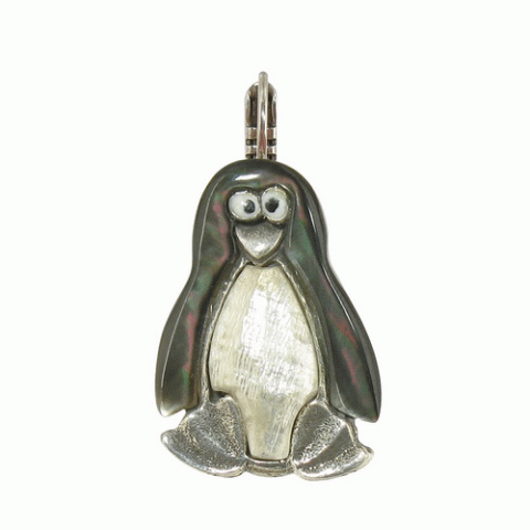 Серьги из горного хрусталя и халцедона BANQUISE penguin french hook