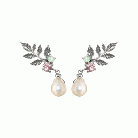 Серьги из перламутра и коралла JARDIN ANGLAIS branch & pearl ER