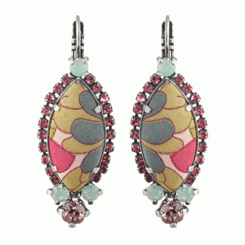Серьги из перламутра и коралла JARDIN ANGLAIS multistrass oval FH