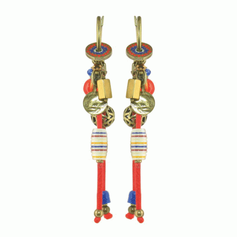 Серьги из эбенового дерева и кости буйвола SOLEIL DU BURKINA small creoles w/ dangles