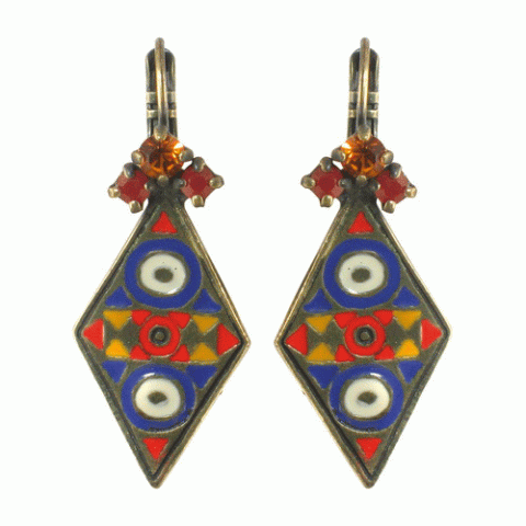 Серьги из эбенового дерева и кости буйвола SOLEIL DU BURKINA diamond french hooks