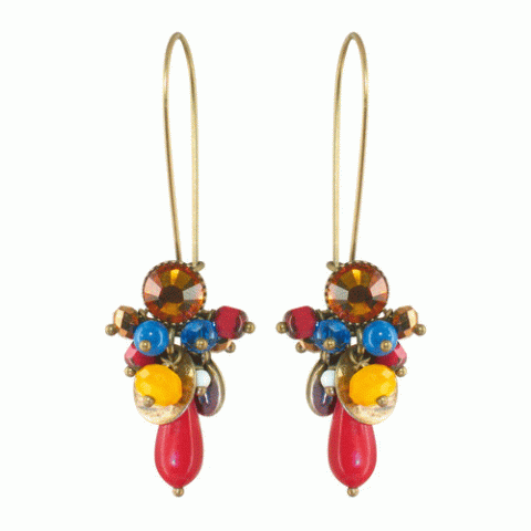 Серьги из эбенового дерева и кости буйвола SOLEIL DU BURKINA grape XL hooks