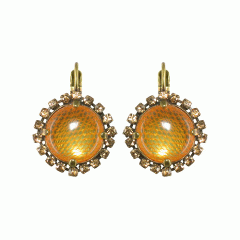 Серьги из стекляруса и ракушки кумаси MESANGE ROUSSE round french 