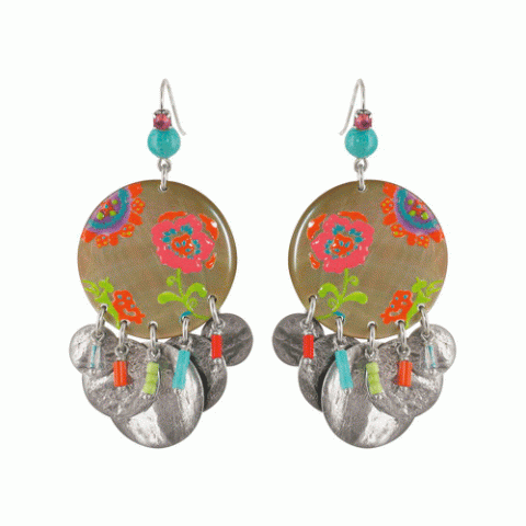 Серьги из говлита и нефрита GIPSY