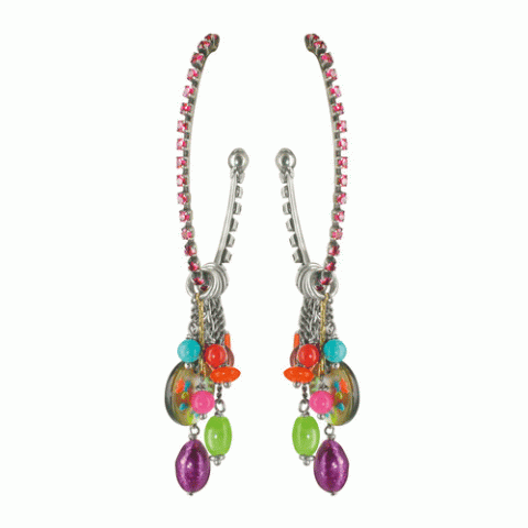 Серьги из говлита и нефрита GIPSY oval creoles
