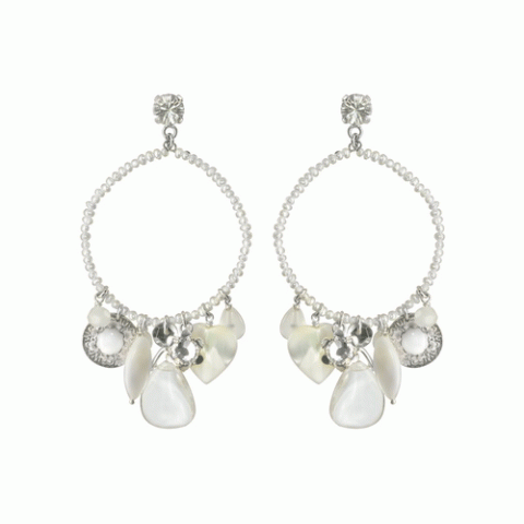 Серьги из перламутра и горного хрусталя DAME BLANCHE