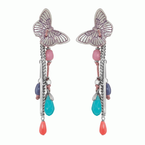 Серьги из речного жемчуга и коралла ENVOLEE