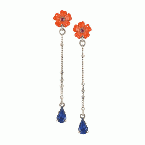 Серьги из коралла и нефрита Prince long ER