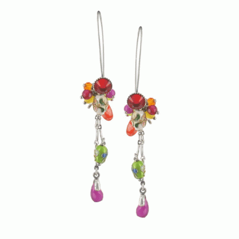 Серьги из коралла и нефрита Prince hook grape