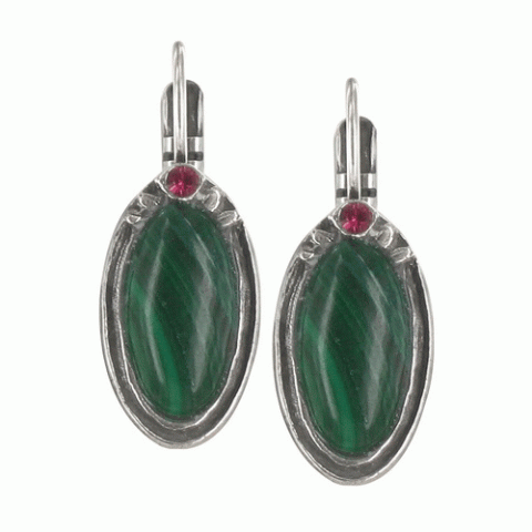 Серьги из аметиста и малахита Liberty Chere malachite