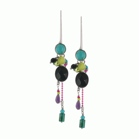 Серьги из аметиста и малахита Liberty Chere grape XL