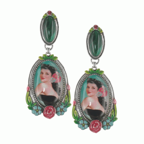 Серьги из аметиста и малахита Liberty Chere pin