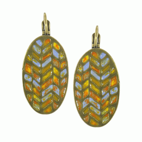 Серьги из тигрового глаза и джаспера Salonga oval