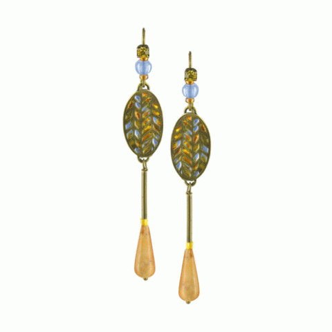 Серьги из тигрового глаза и джаспера Salonga long hook